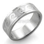 sr106 matte stainless steel carving ring w high polished wave
