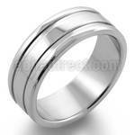 sr162 high polished stainless steel ring with lined sides