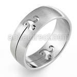 sr290 matte stainless steel cutting ring w cut out triskele