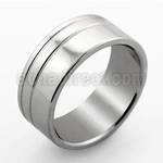 sr313 steel ring w double rounded groove polish sides