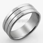 sr314 high polished steel engravable ring w double groove