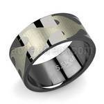 srb43 black stainless steel ring with tribal flames design