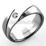src22 stainless steel band with grooves clear crystal