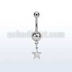 steel belly banana w 5&8mm plain balls & dangling star