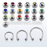 steel circular barbell 0.8mm w tiny 2.5mm jewel balls