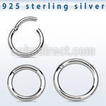 sterling silver hinged segment ring, 14g 1.6mm
