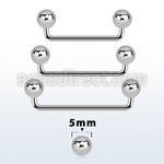 sudb5 316l steel 90 degree surface barbell w 5mm balls