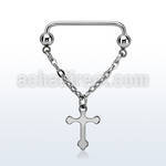 suddl3 steel industrial surface barbell chain dangling cross