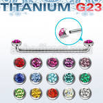 sudtaf5c internal steel surface barbell w 2 multi crystals tops