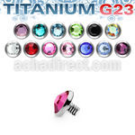 tajf3 titanium g23 dermal anchor top with 3mm bezel crystal