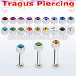 tlbajb4s 316l steel tragus labret 16g w a 4mm bio flex jewel ball