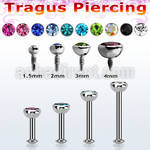 tlbirc steel internally threaded tragus labret jewel flat head