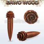 tpsafl sawo wood taper with a hand carved rose shaped top