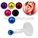 trgs11 bioflex tragus piercing w 2mm color plated silver ball