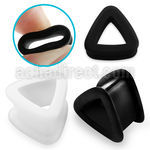 trsi triangle shaped silicone double flared flesh tunnel