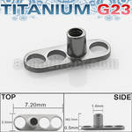 tsa2 titanium g23 3 circular holed base for dermal piercing
