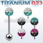 ubbfr6e titanium g23 barbell w 6mm 2 color ferido ball