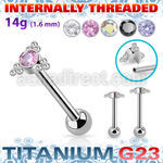 ubbimshz2 titanium barbell 14g cz triangle top internal