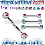 ubbnp2c titanium barbell 14g two forward facing jewel balls