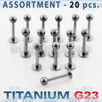 ublk03 bulk body of titanium g23 labret with 3mm balls