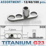 ublk303 solid titanium g23 dermal anchor base part w two holes