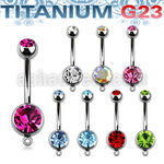 ubn2cgh titanium g23 banana with 8 5mm bezel jewel w hook