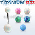 ubn2opg titanium g23 belly banana w 5 8mm synthetic opal balls