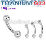 ubnb3 titanium g23 banana 14g two 3mm plain balls