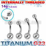 ubnb46i titanium g23 bellybanana 14g titanium balls internal