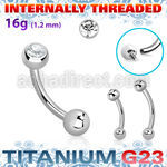 ubnb4injb4s titanium g23 banana 16g jewel ball internal