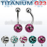 ubnfr8c titanium belly banana w 8mm zebra multi crystal ball