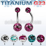 ubnfrgc titanium belly banana w 5 8mm zebra multi crystal ball