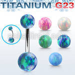 ubnop68 titanium g23 belly banana w 6 8mm synthetic opal balls