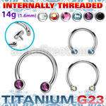 ucbfbih titanium g23 circular barbell flat crystals internal