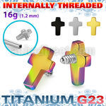 ucrin titanium g23 flat cross shape design top for posts