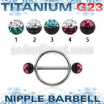 uefnpe5 nipple shield w titanium bar w 2 5mm multi crystal balls