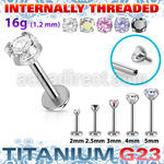 ulbin12 titanium g23 internally threaded labret 3 5 color cz