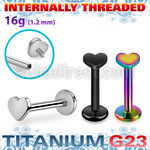 ulbin3 titanium g23 internally threaded labret 3mm flat