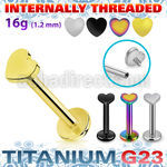 ulbin3 titanium g23 internally threaded labret 3mm flat