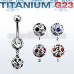 umcd626a titanium g23 belly banana with bezel ball dotted ball