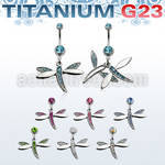 umcddgc titanium g23 belly banana with crystal dragonfly 