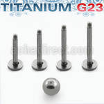 uset04 set of titanium g23 including labret posts w 3mm ball