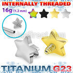 ustin titanium g23 3mm flat star shape design top for posts
