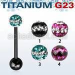 utbbfr5d anodized titanium barbell w 5mm tri line ferido ball