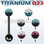 utbbfr5e anodized titanium g23 barbell w 5mm 2 color ferido ball