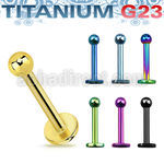 utlbb25 anodized titanium g23 labret w two 2 5mm balls