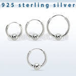 vbcr14s 925 silver ball closure earrings (1.6mm) with 4mm ball