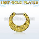vsepfg16 gold plated silver septum clicker w 1.2mm closure bar