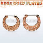 vsepfr14 silver septum clicker w real rose gold plating 14g