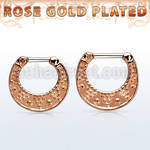 vsepfr16 silver septum clicker w real rose gold plating 16g